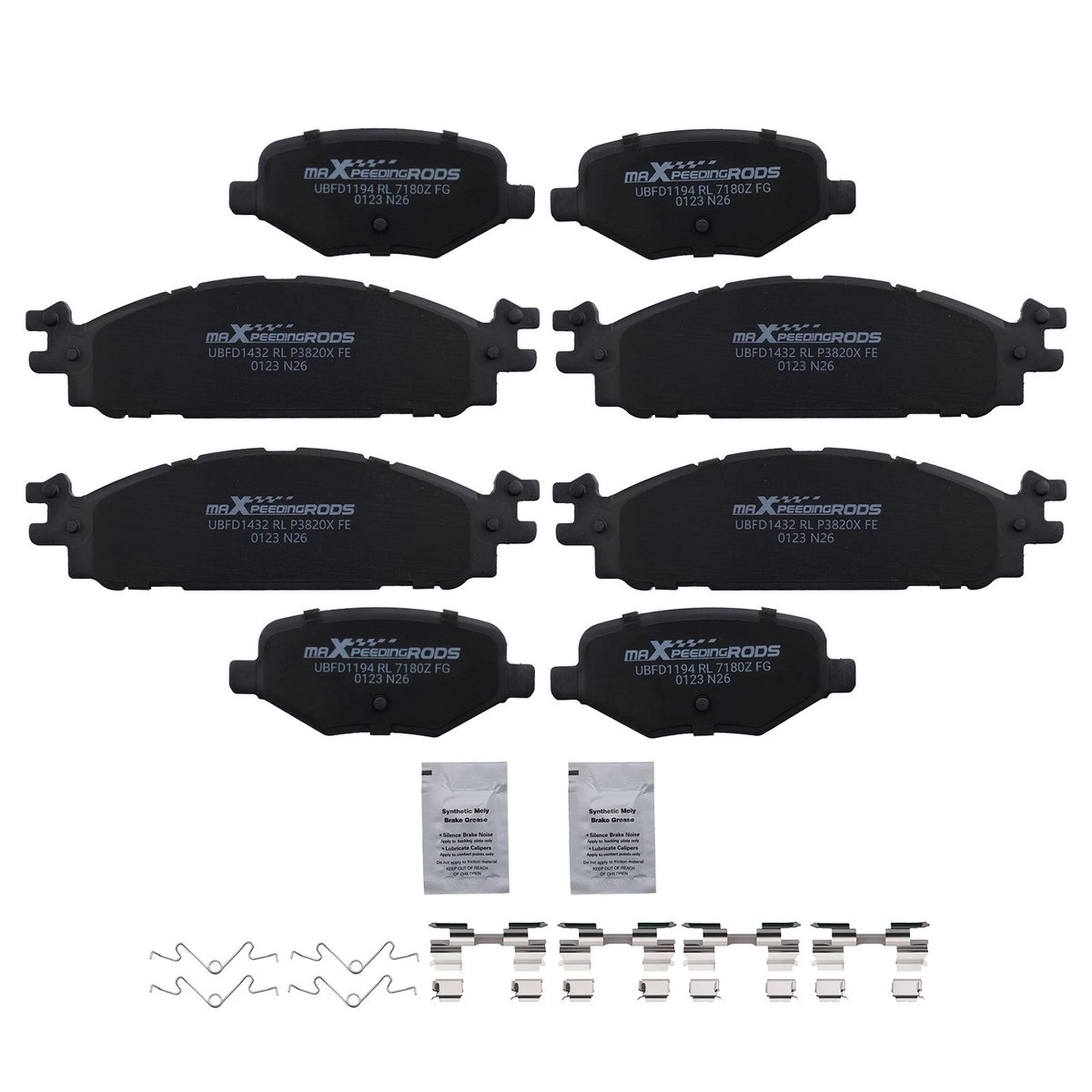 Set of 4 Brake Pads for Ford Explorer Flex Taurus Lincoln MKS MKT (D1377)