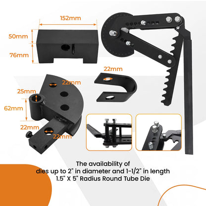 Ratcheting Manual Pipe and Tubing Bender with 1-5/8" X 5" Die Kit