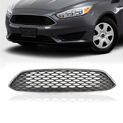 Upper Center Bumper Grille for Ford Focus (2015–2018) W/ Chrome Trim