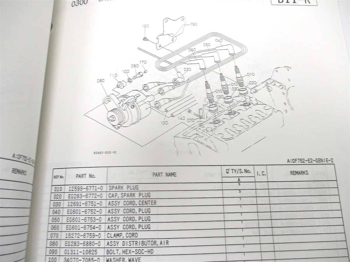 Illustrated Parts List Manual for Kubota DF752-E2-Genie-2 (Dual Fuel)