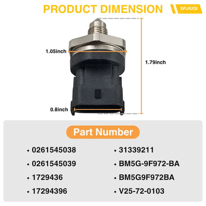 Fuel Injection Pressure Sensor 0261545038 for Ford Fiesta Focus Fusion Taurus (2009–2019)