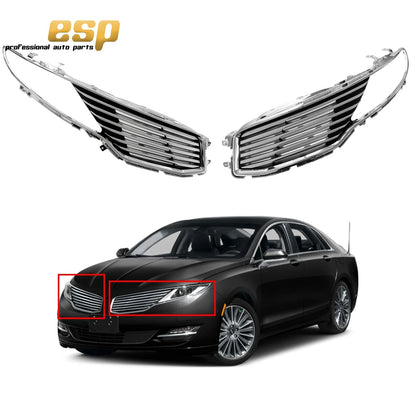 Pair of Chrome Radiator Grilles for Lincoln MKZ (2013–2016) DP5Z8201BA