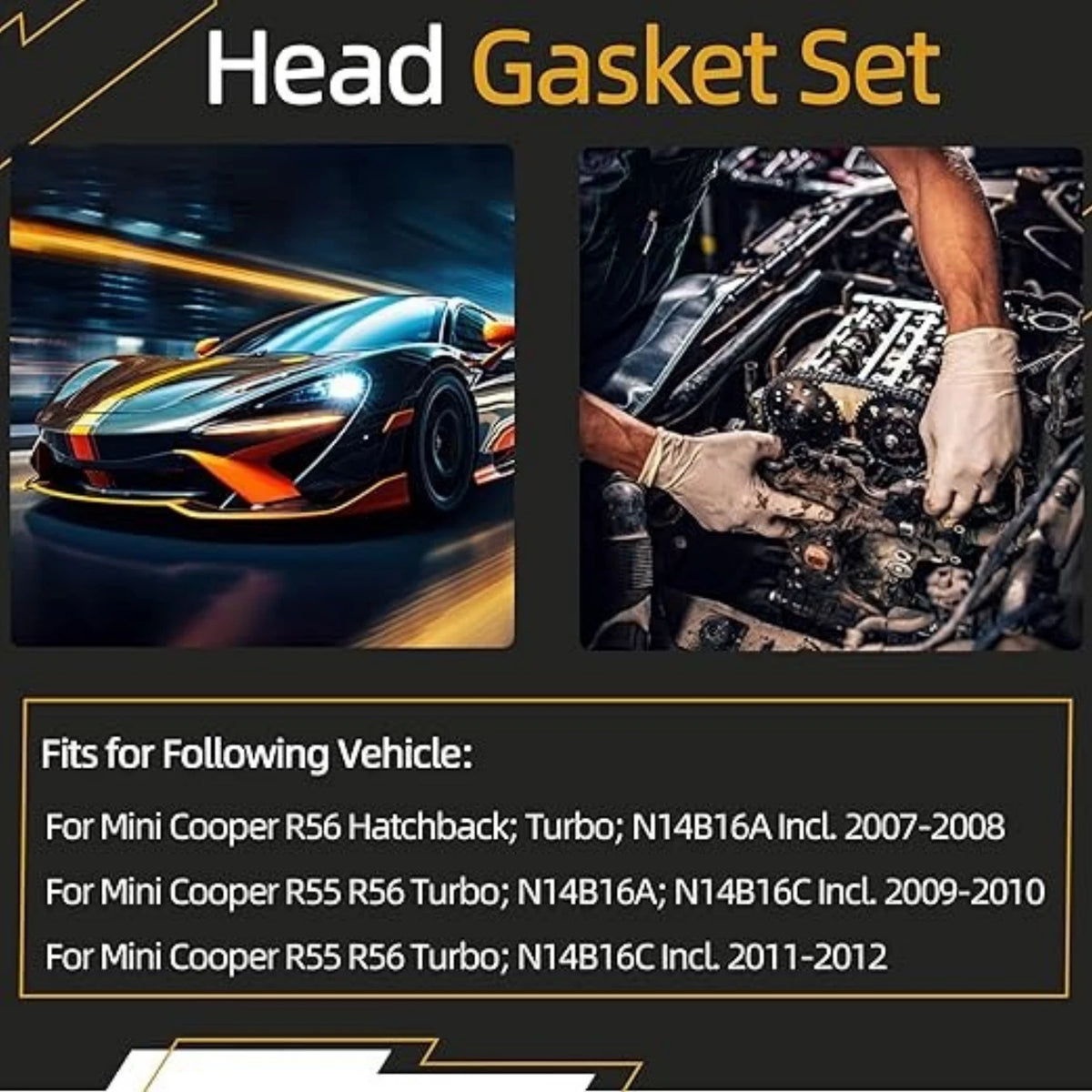 Head Gasket Set for Mini Cooper R55 R56 (2007–2012) 1.6L DOHC L4 N14B16C 9815416