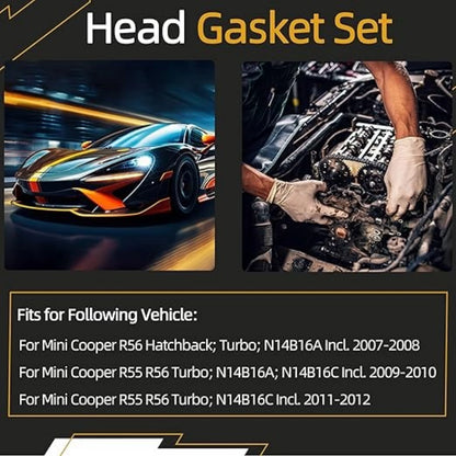 Head Gasket Set for Mini Cooper R55 R56 (2007–2012) 1.6L DOHC L4 N14B16C 9815416
