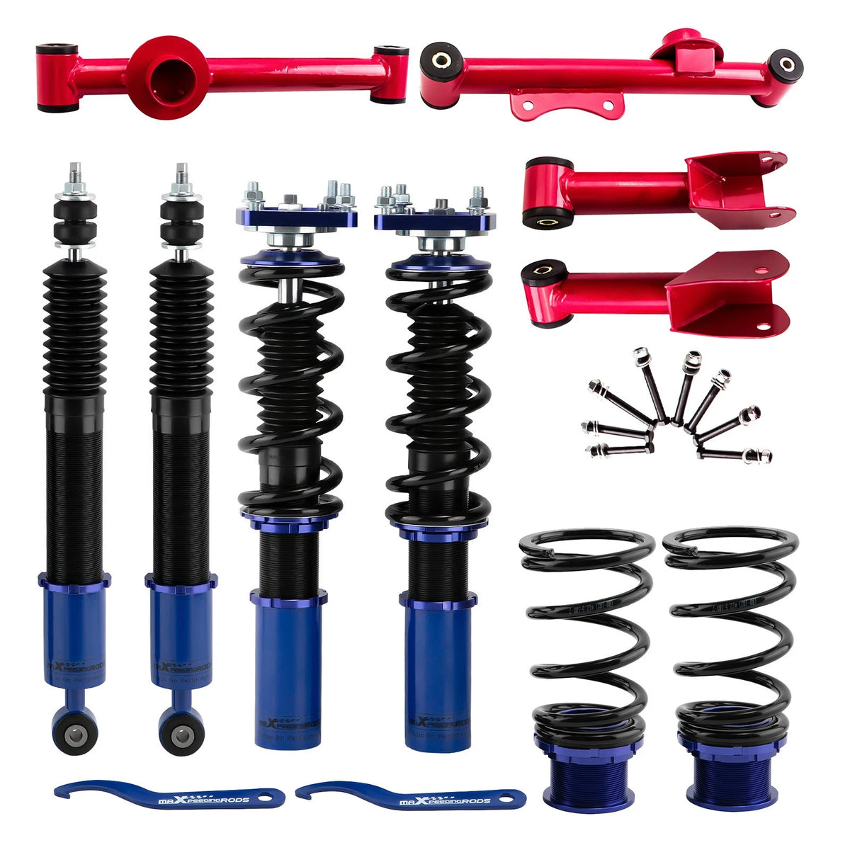 Adjustable Coilover Suspension Kit + Rear Control Arm for Ford Mustang (1994–2004)