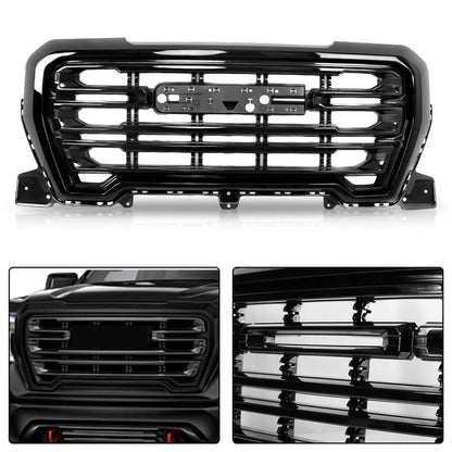Front Upper Grille Gloss Black for GMC Sierra 1500 (2019–2021)