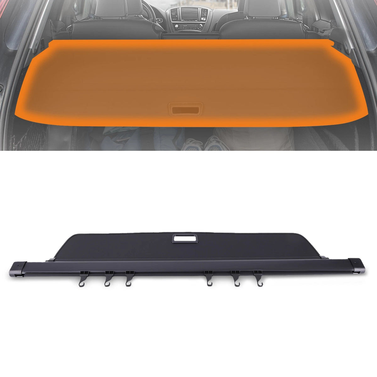 Retractable Cargo Cover for Honda Pilot (2016–2022) Black Waterproof