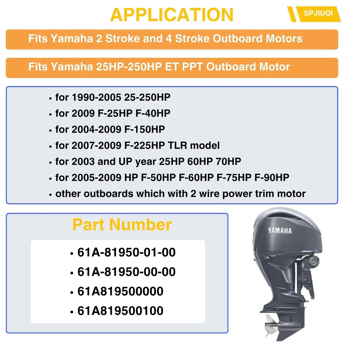 3-Pin Power Trim Tilt Relay Assembly for Yamaha Outboard Motor (2 & 4 Stroke)