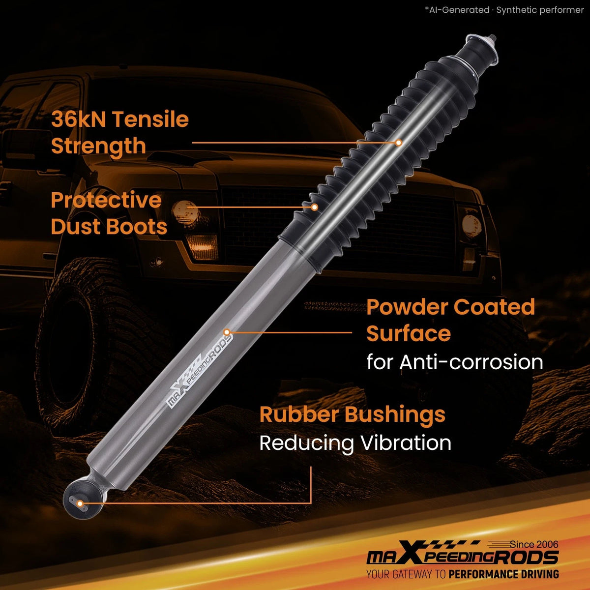 Front Shock Absorbers for Jeep Wrangler TJ 4WD (1997–2006) 1-3" Lift