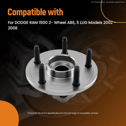 Pair Front Wheel Bearing Hub for Dodge Ram 1500 (2002–2008) 515072 5 Lug