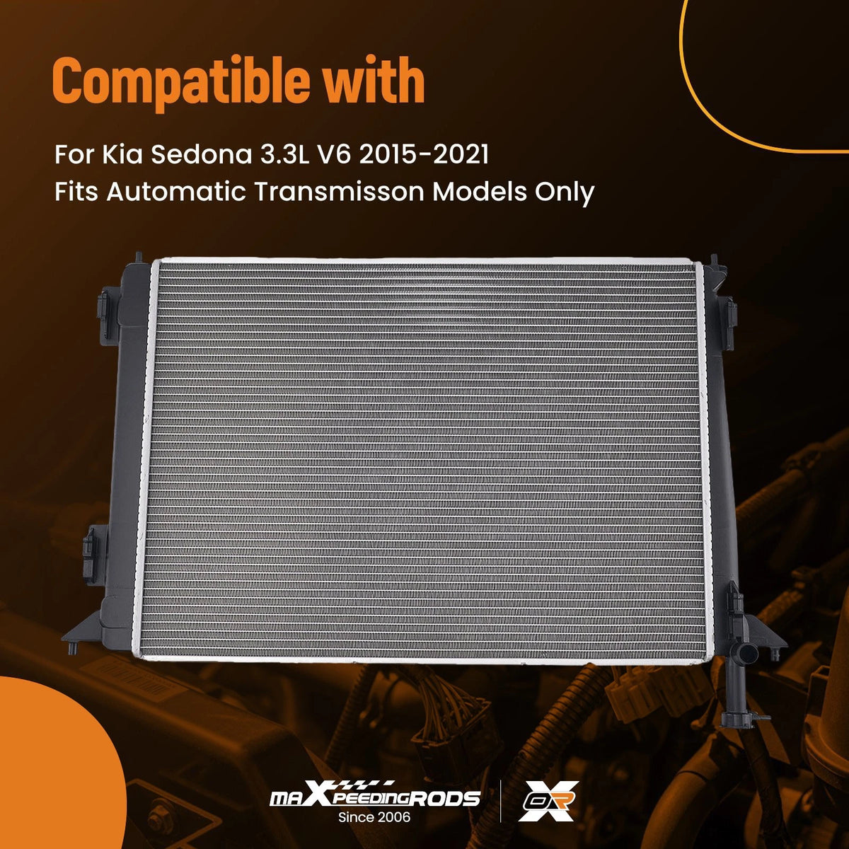 Aluminum Engine Radiator for Kia Sedona 3.3L V6 (2015–2021) 25310A9050 AT