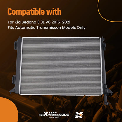Aluminum Engine Radiator for Kia Sedona 3.3L V6 (2015–2021) 25310A9050 AT