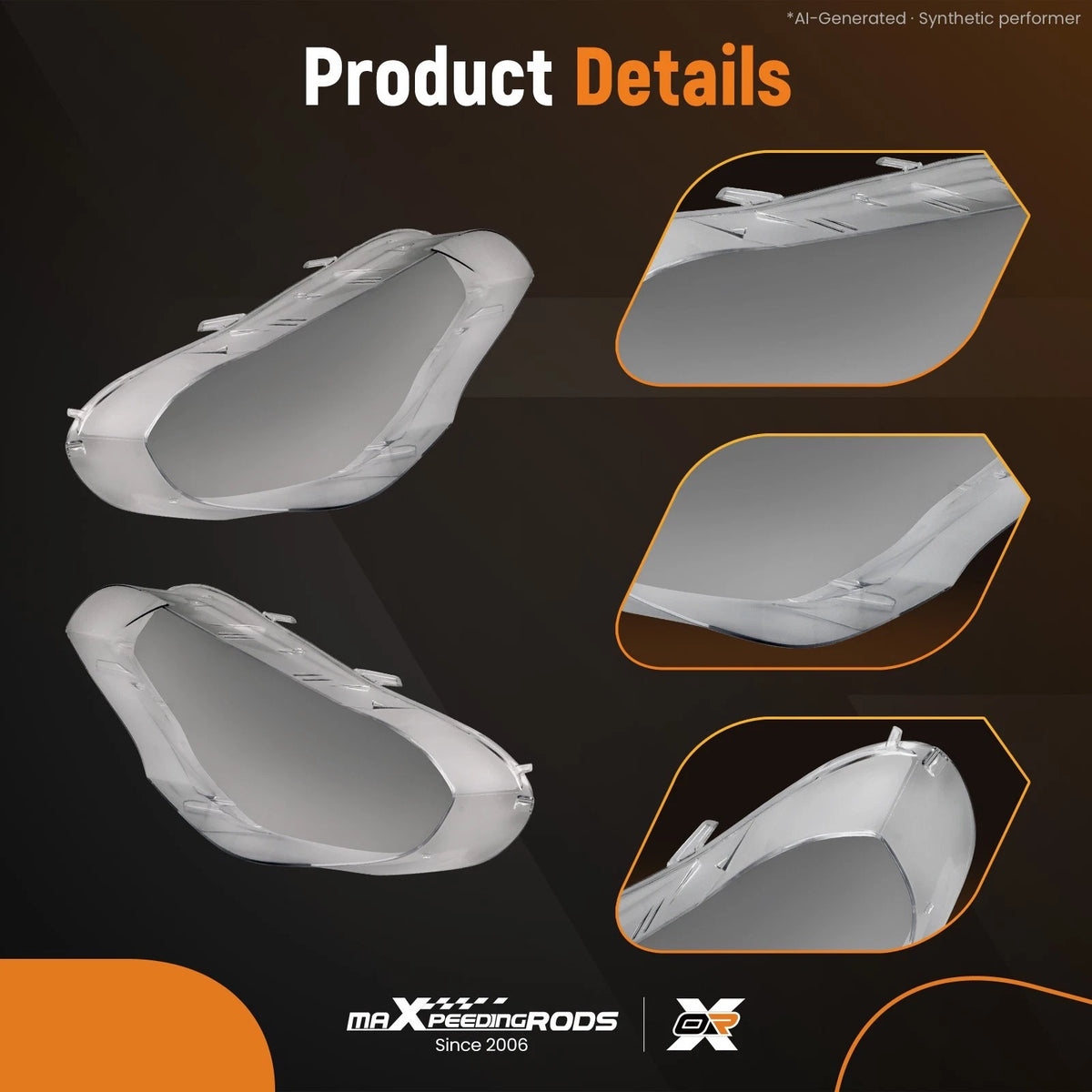 Headlamp Cover Lens Pair for BMW X5 (2007–2013) 63117288996 Clear