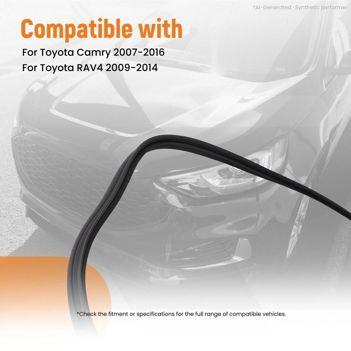 Rear Door Rubber Seal for Toyota Camry RAV4 (2007–2016) 64461-06060 64461-33070
