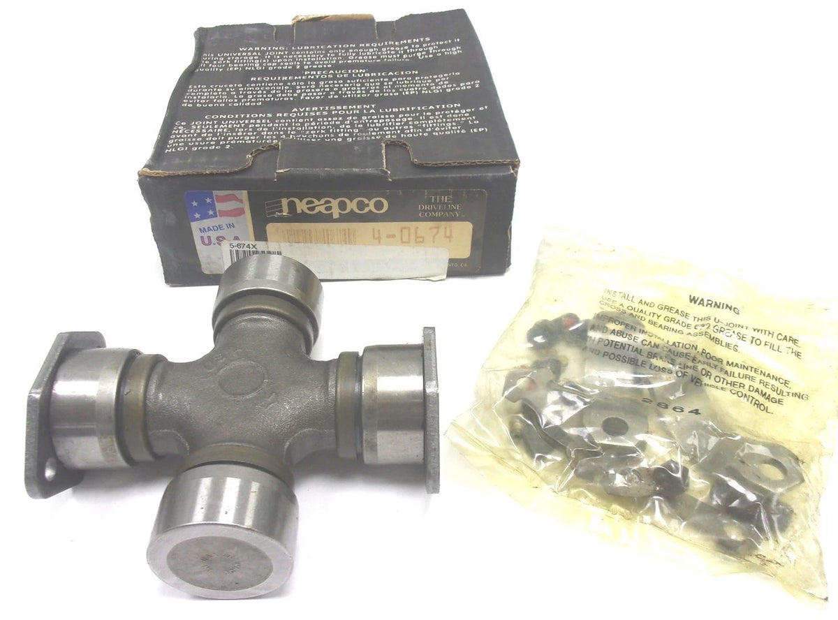 Set of 4 Greasable Half Round Driveshaft U-Joint Kit for NEAPCO 1610 Series (5-674X)