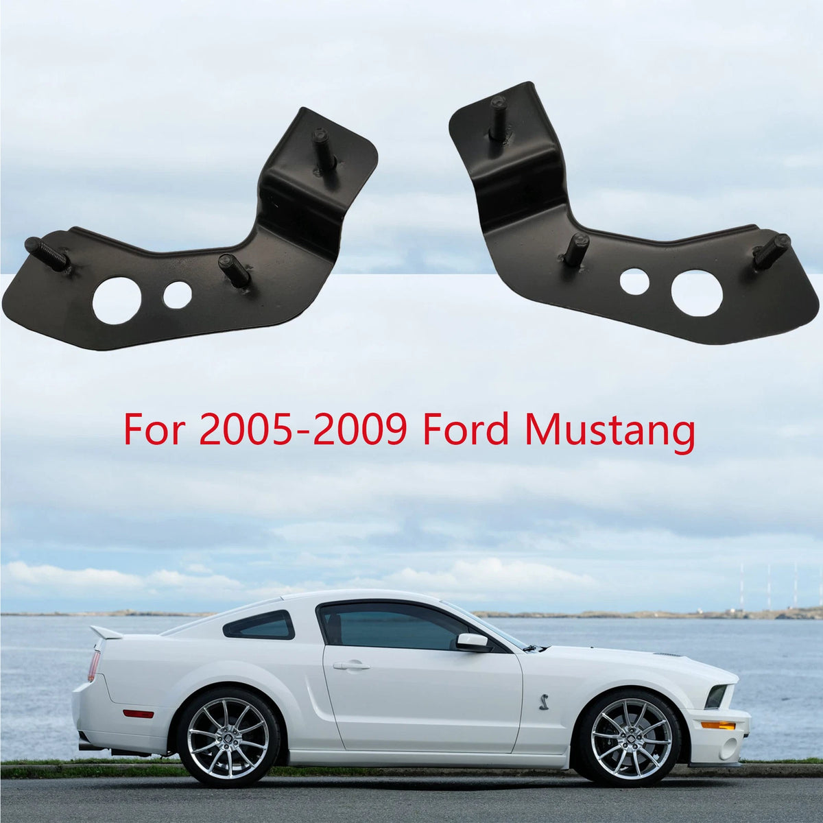 2Pc Front Steel Bumper Bracket Set for Ford Mustang (2005–2009) FO1066166
