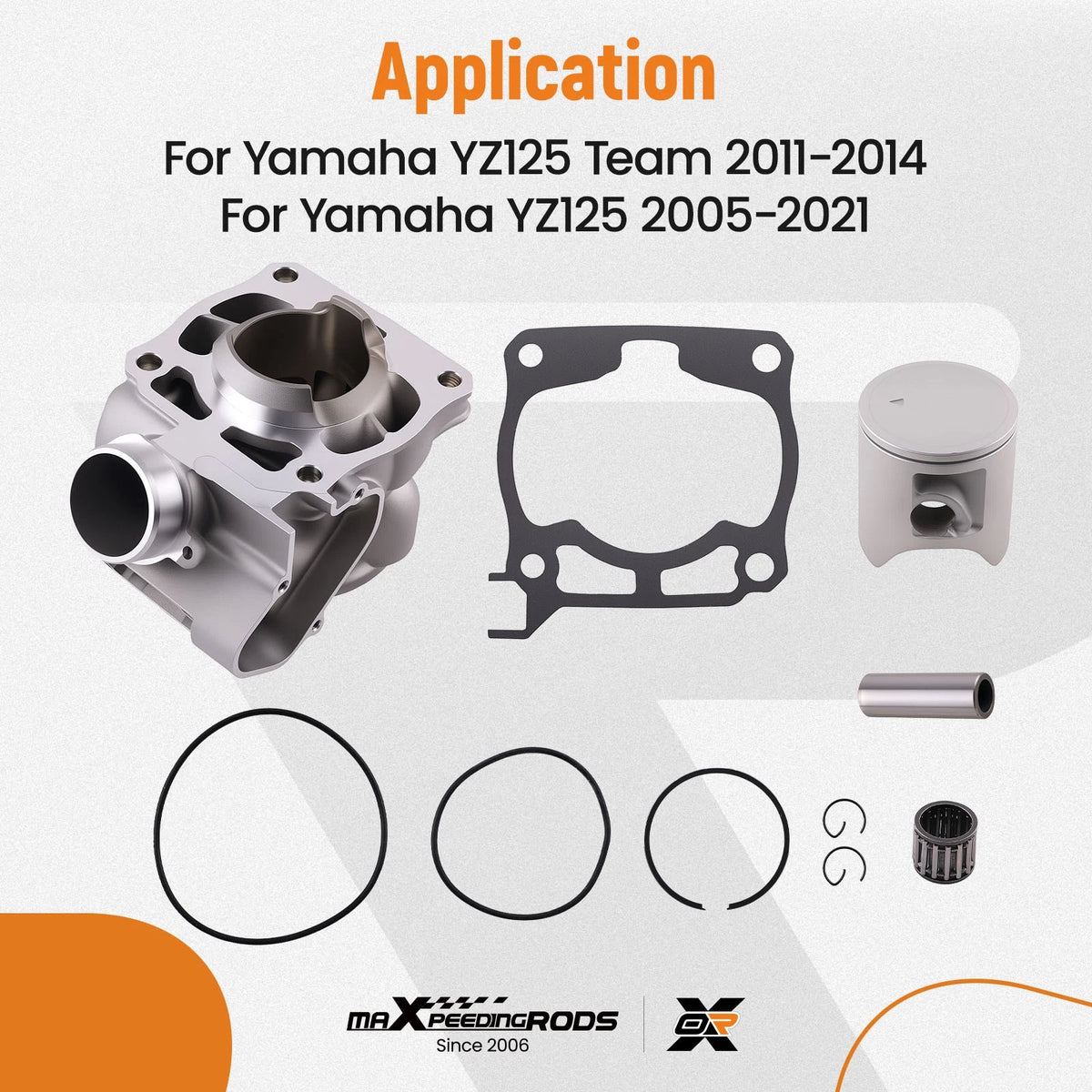 Piston Cylinder Head Top End Rebuild for Yamaha YZ125 (2006–2022) 54mm