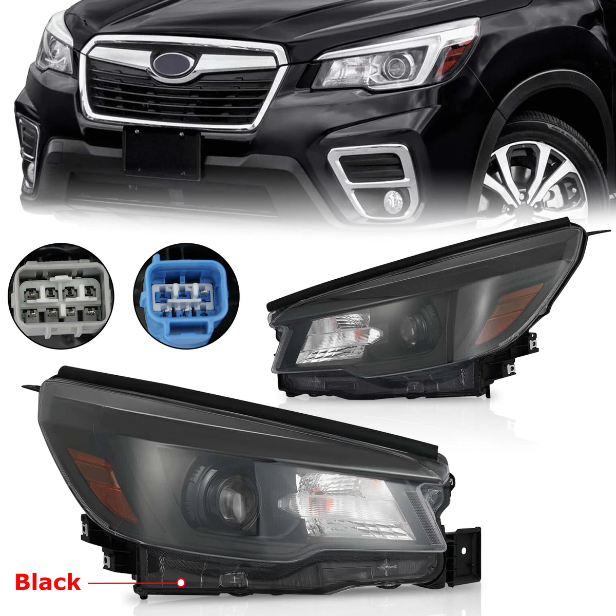 Halogen LED Headlights Lamps Set for Subaru Forester (2019–2020)