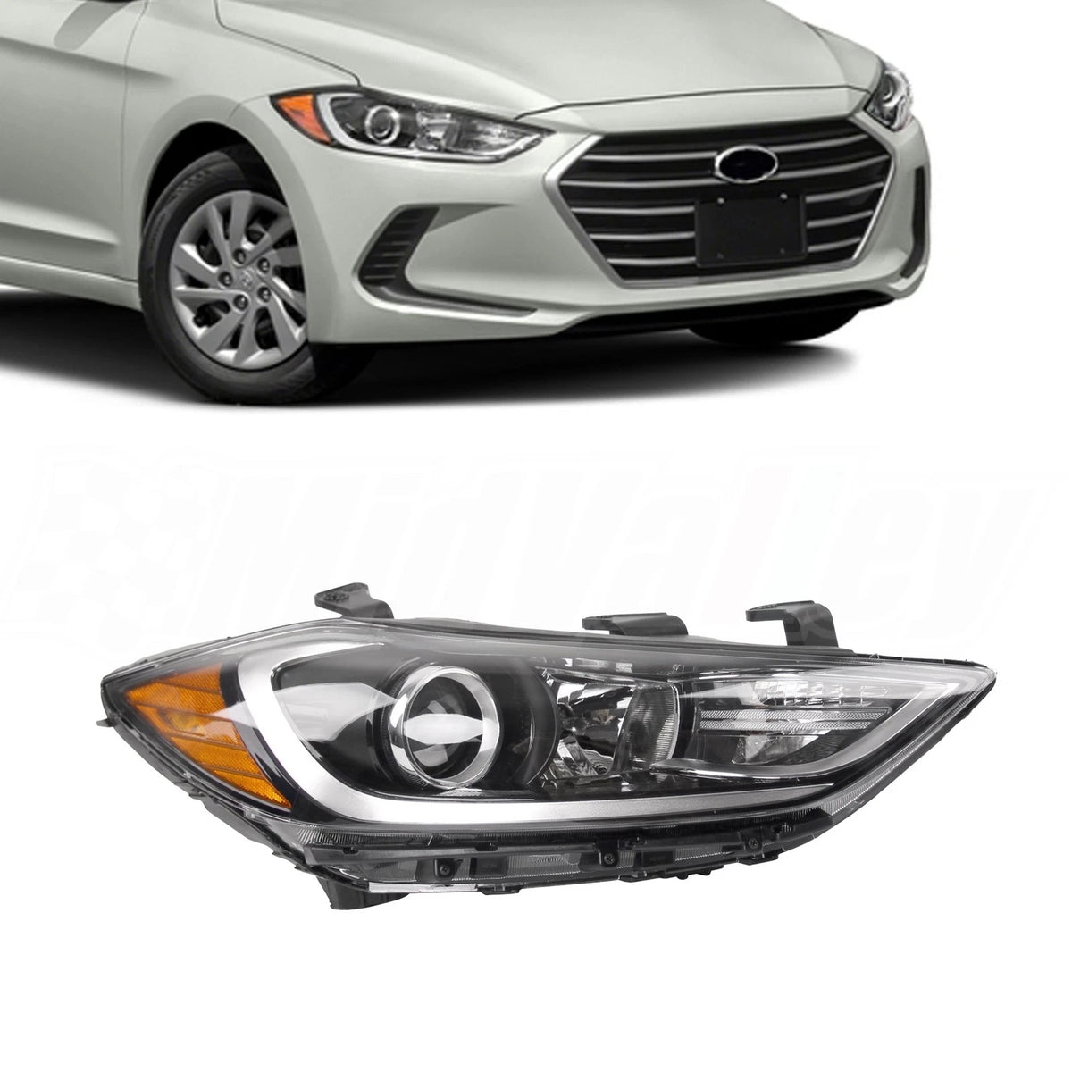 Right Headlight for Hyundai Elantra Sedan (2017–2018) HY2503206 92102F2040