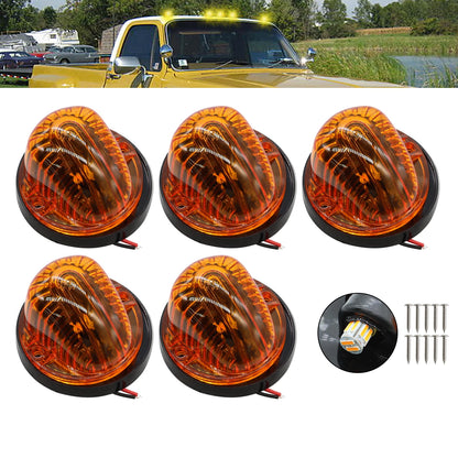 Set of 4 Amber Roof Top Cab Lights + 194 LED for Chevy GMC C/K Series (1973–1987)