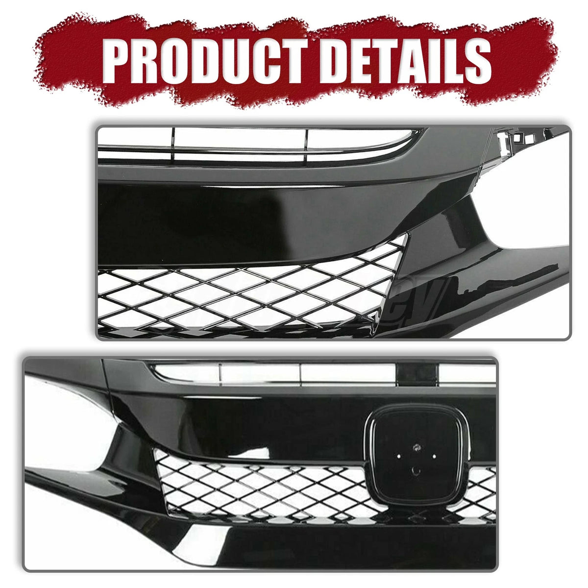 Type R Style Front Grille for Honda Civic (2016–2018)