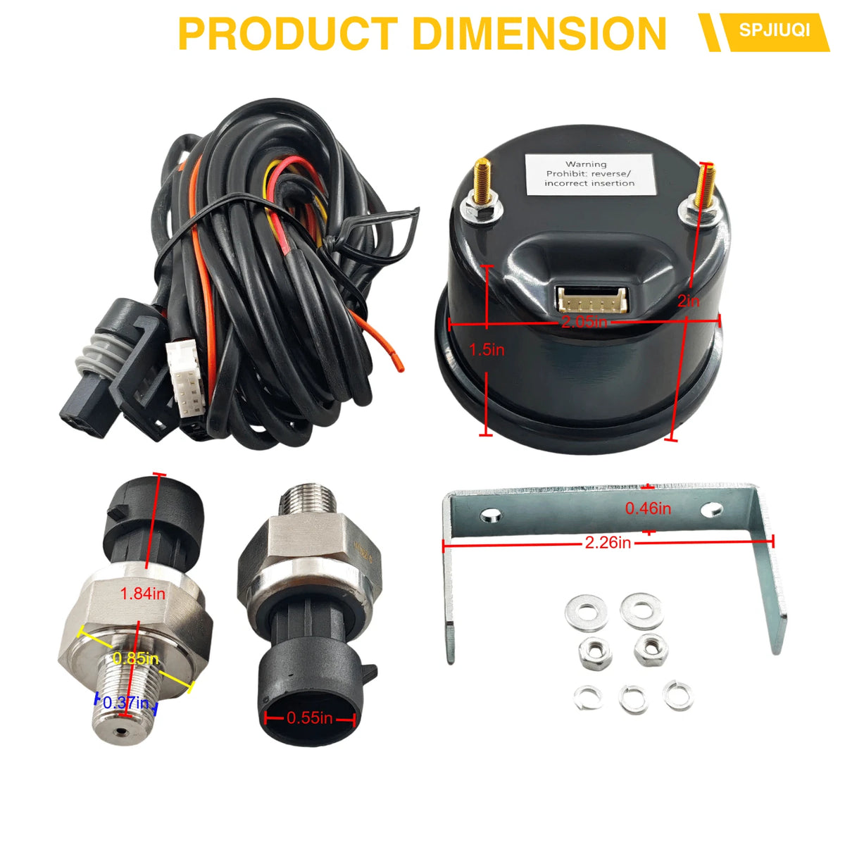Dual Display Air Ride Gauge for Car Boat (Air Pressure Sensor)