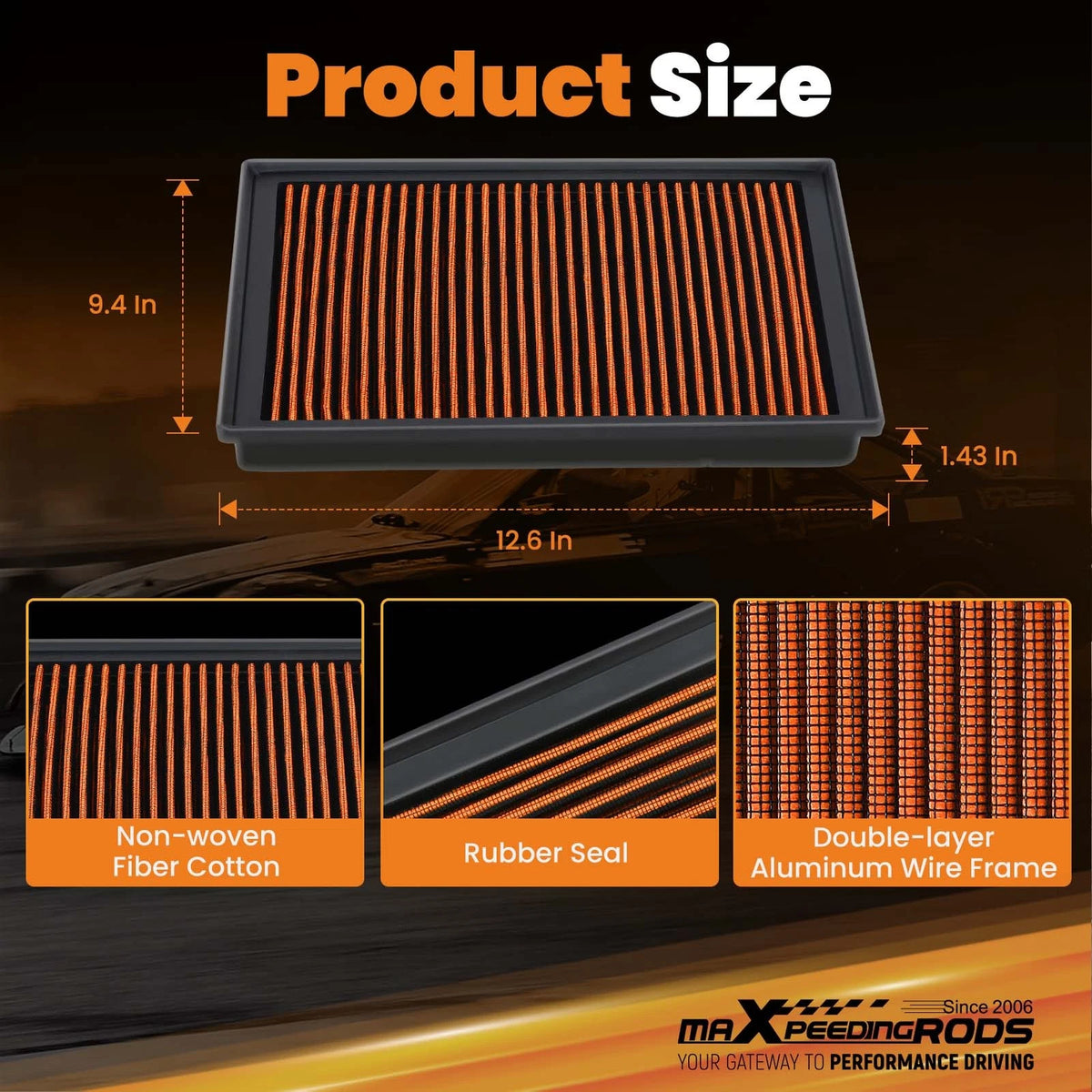 Engine Air Filter for Toyota 4Runner Lexus GX460 (2003–2023) 1780138050 1780138051