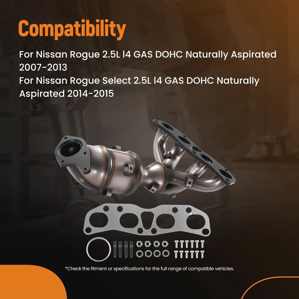 Direct Fit Catalytic Converter W/Gasket for Nissan X-Trail 2.5L (2007–2015)