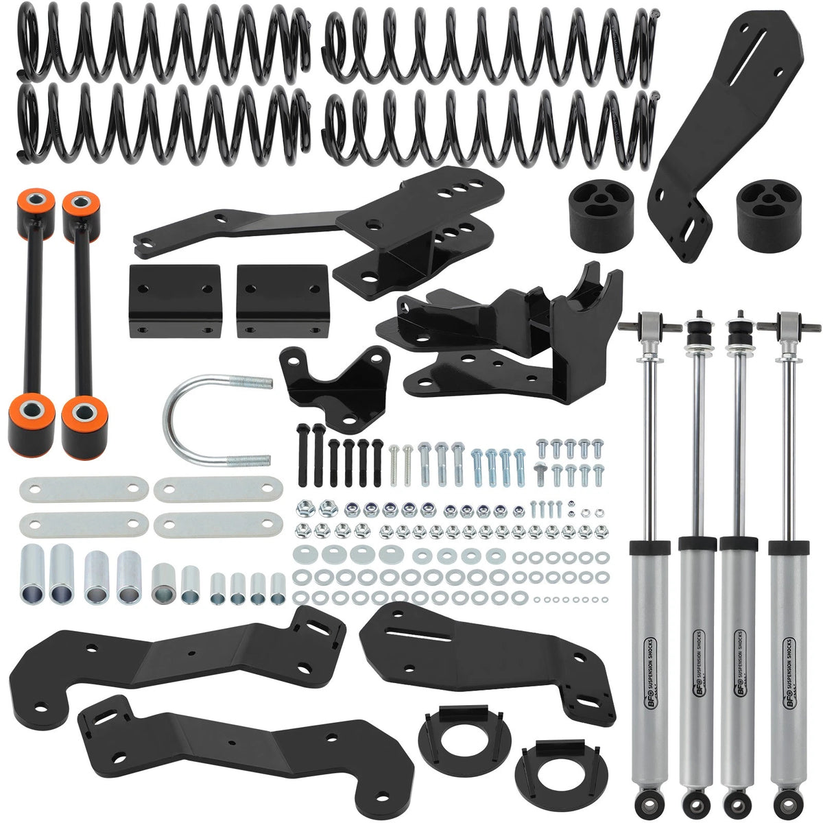 3.5" Lift Kit + Shock Absorbers for Jeep Wrangler JK Unlimited (2007–2018)