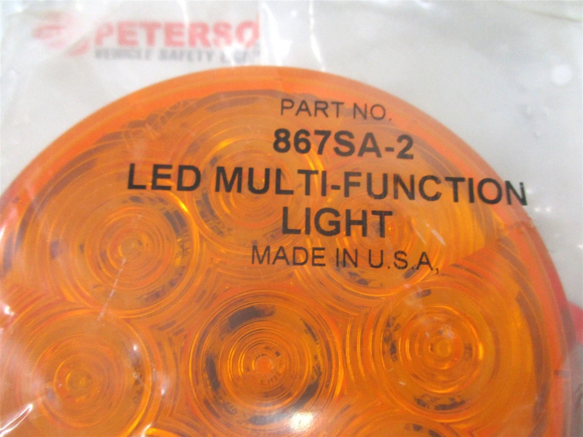 2X LED Strobe & Rear Turn Signal Light for Peterson (867SA-2) 4" Round 9-Diode