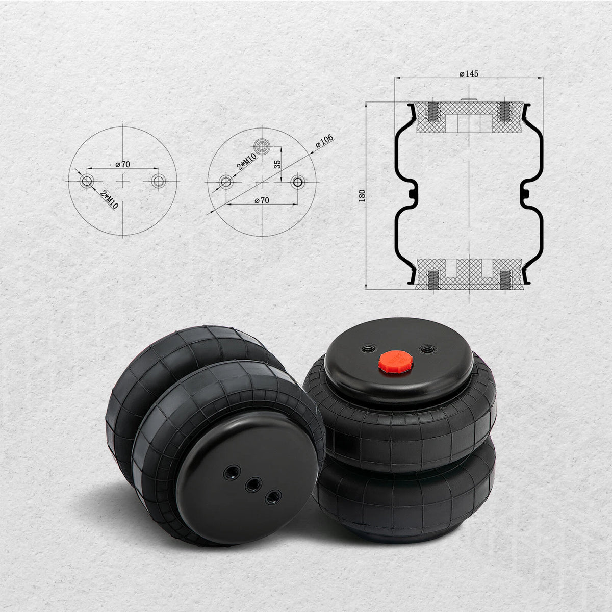 Rear Air Suspension Helper Spring Kit for GMC Sierra 1500 (2007–2018)