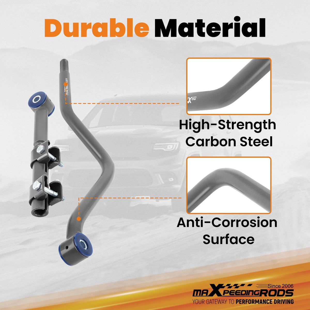 Adjustable Track Bar for Jeep Gladiator JT (2020–2023) 2.5-6" Lift