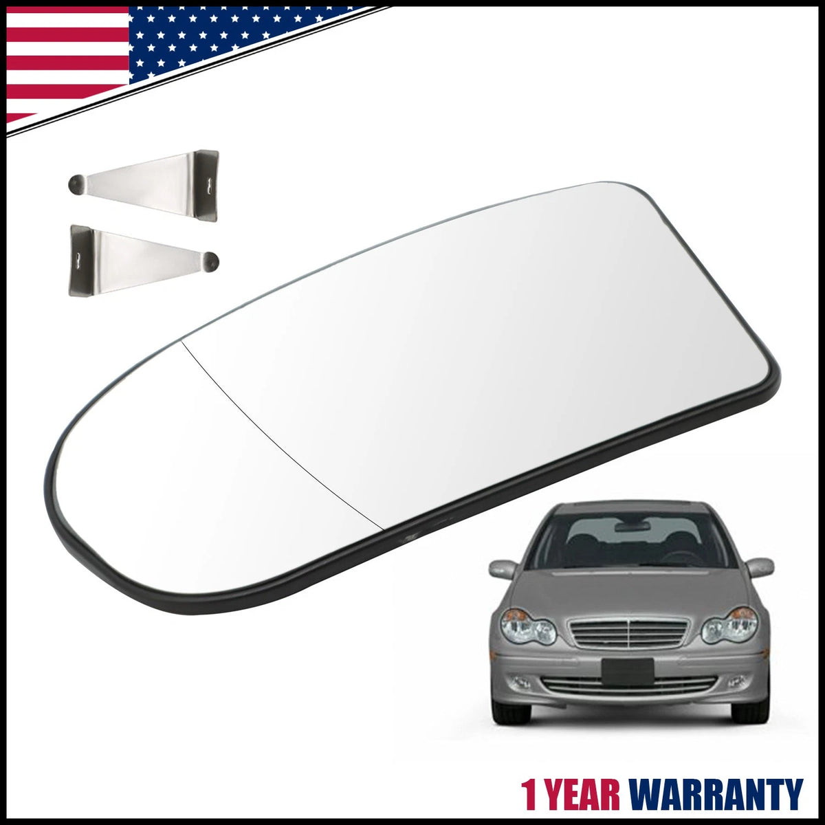 Heated Driver Mirror Glass for Mercedes C Class E (2001–2007) 2038100121
