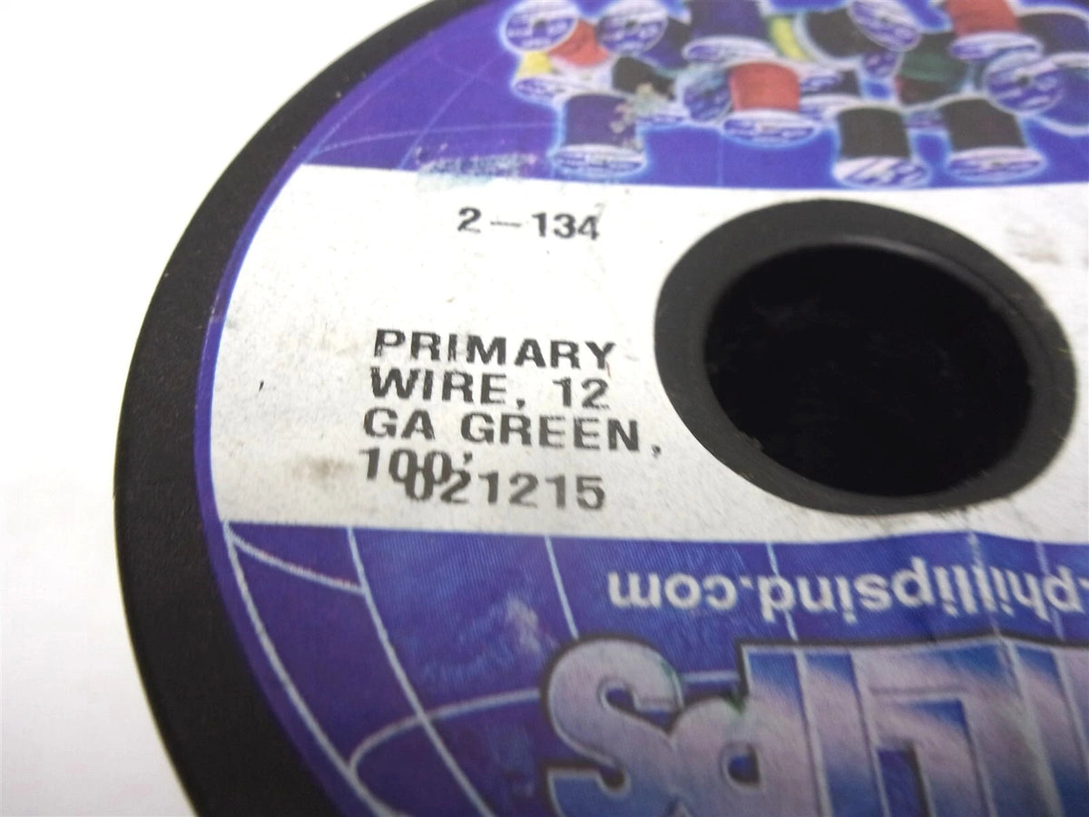 2X 12 Gauge Green Primary Wire Spool for SAE Type GPT (100')