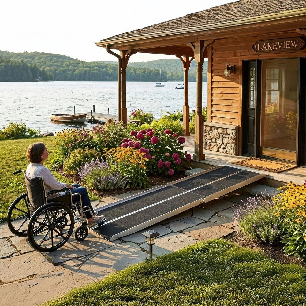6' L Aluminum Multi-Fold Wheelchair Ramp