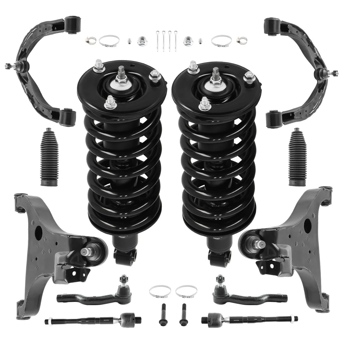 Set of 4 Front Struts, Control Arms, Tie Rods for Nissan Titan (2004–2015) 4WD