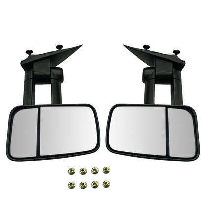 Pair Manual Towing Mirrors for Chevy Silverado Sierra 1500 2500HD 3500HD (2014–2018)