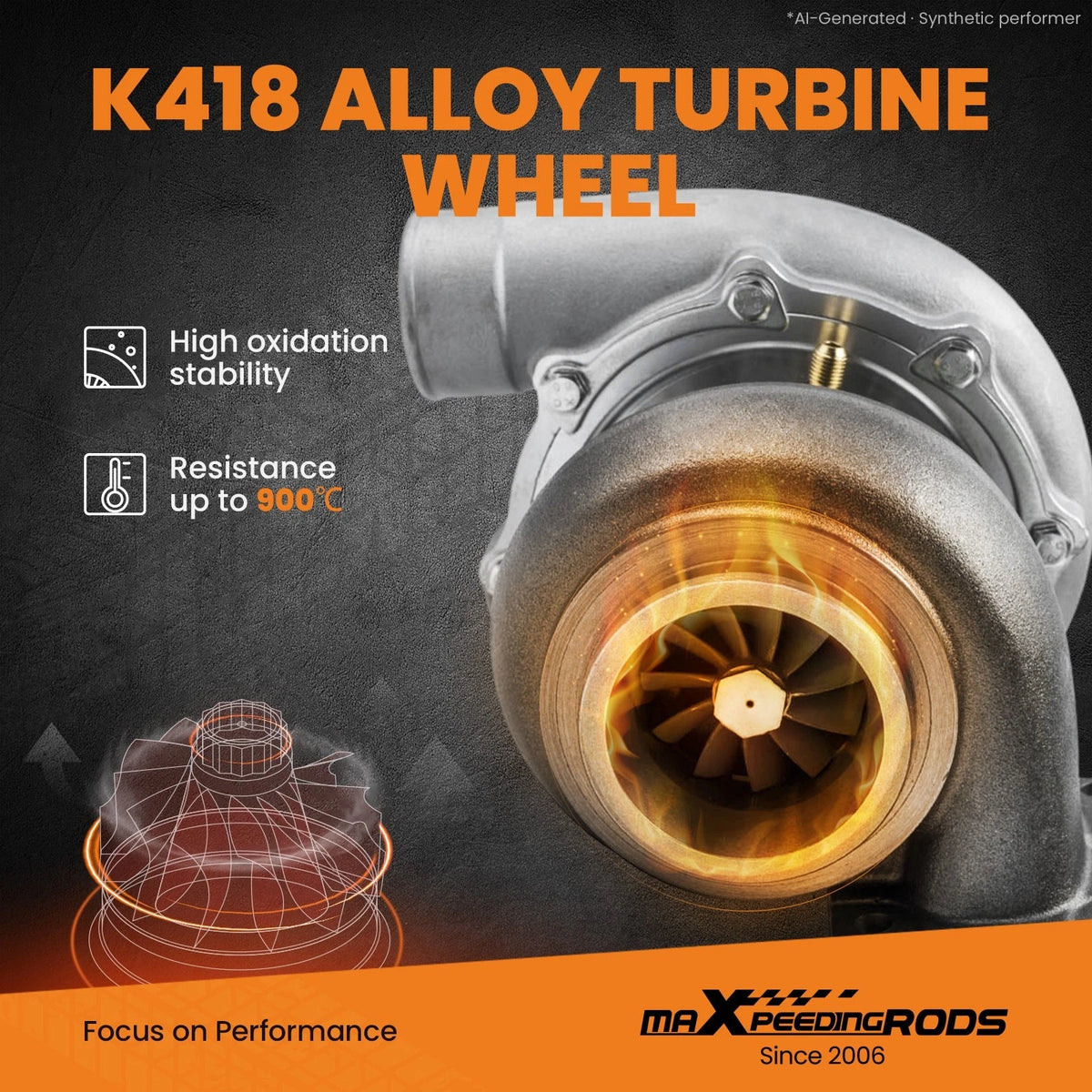 T76 Turbocharger for Aftermarket Applications (500HP, Oil Cooled, T4)