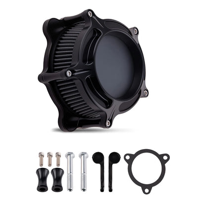 Black Air Filter System for Harley Dyna FXDLS (2017) CNC Billet Aluminum