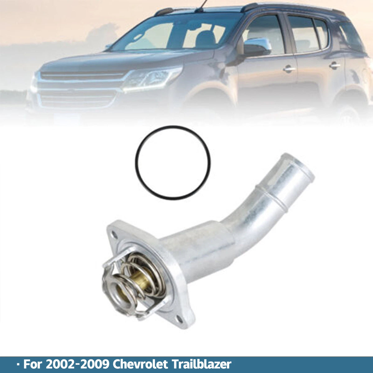 Engine Water Outlet w/Thermostat for Chevy Trailblazer GMC Envoy (2002–2009)