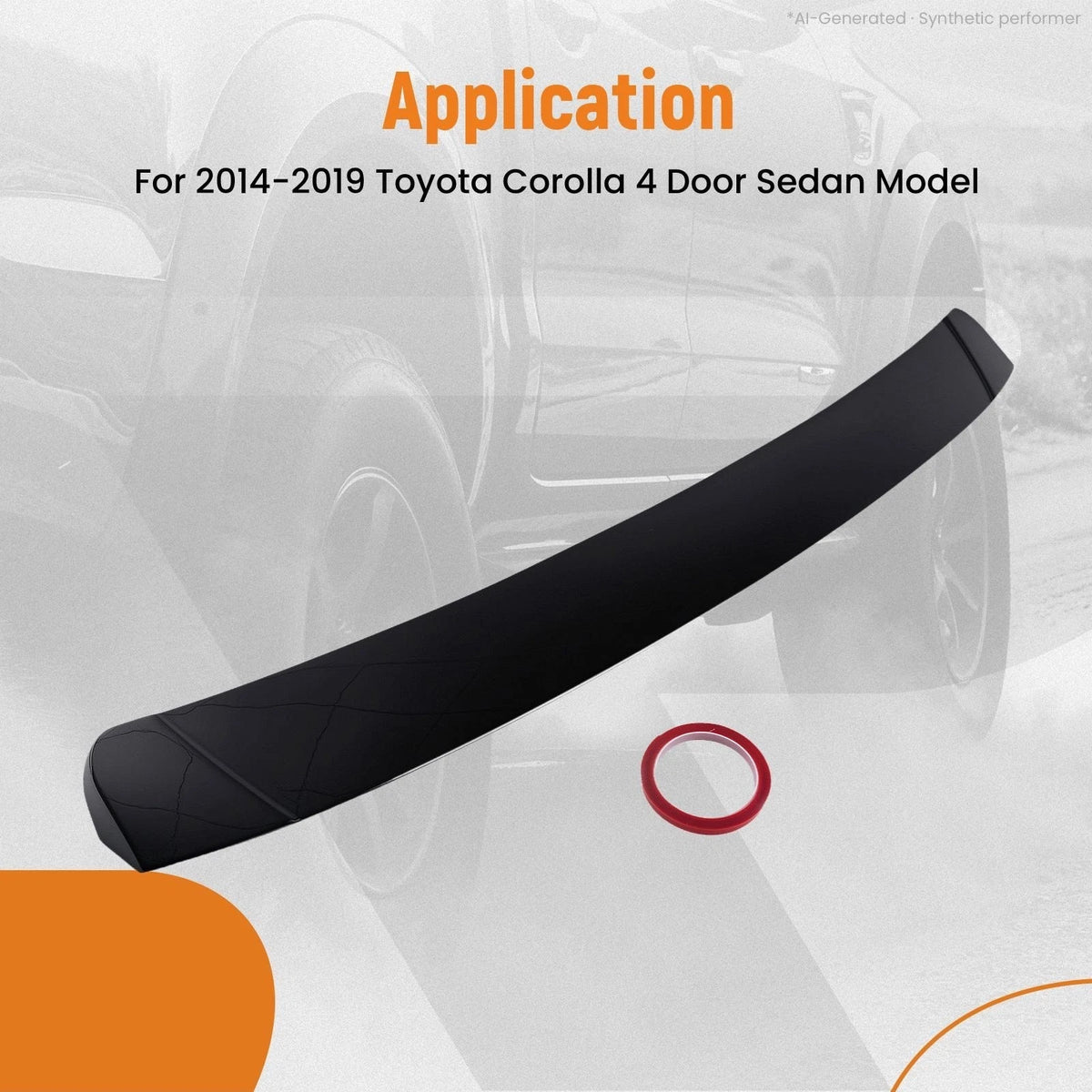 Rear Window Roof Mounted Wing Spoiler for Toyota Corolla 4Dr (2014–2019)