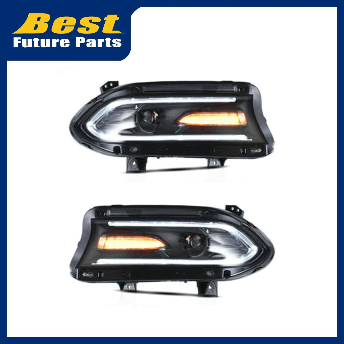 2X LED Dual Beam Projector Headlights for Dodge Charger (2015–2020)