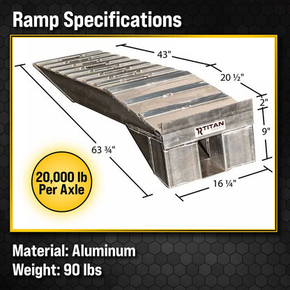 Truck Ramps for Oil Change 9" Lift Height 20,000 lb GVW / 10,000 lb GAWR