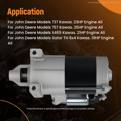 12V Starter for John Deere X465/Gator TH (AM133646, MIA11409)