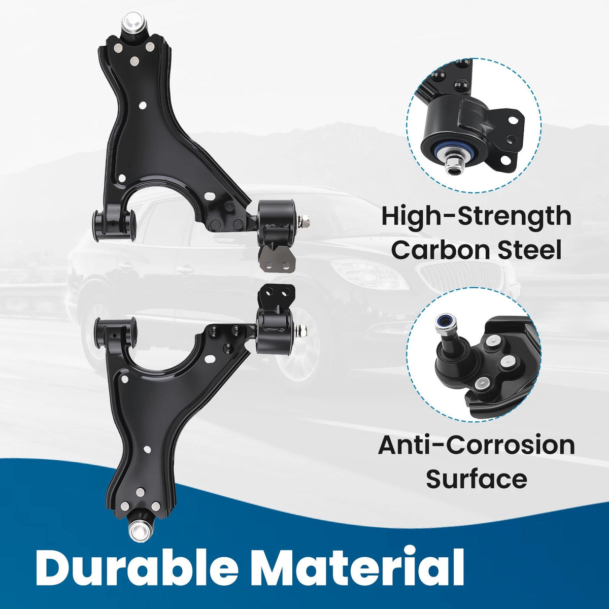Set of 4 Front Lower & Rear Upper Lateral Control Arms for Enclave Traverse (2008–2017)