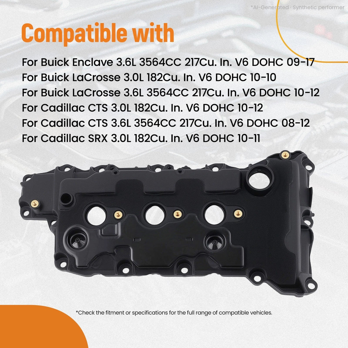 Valve Cover for Cadillac SRX 3.6L V6 (2012) 12640147 12624804 DOHC
