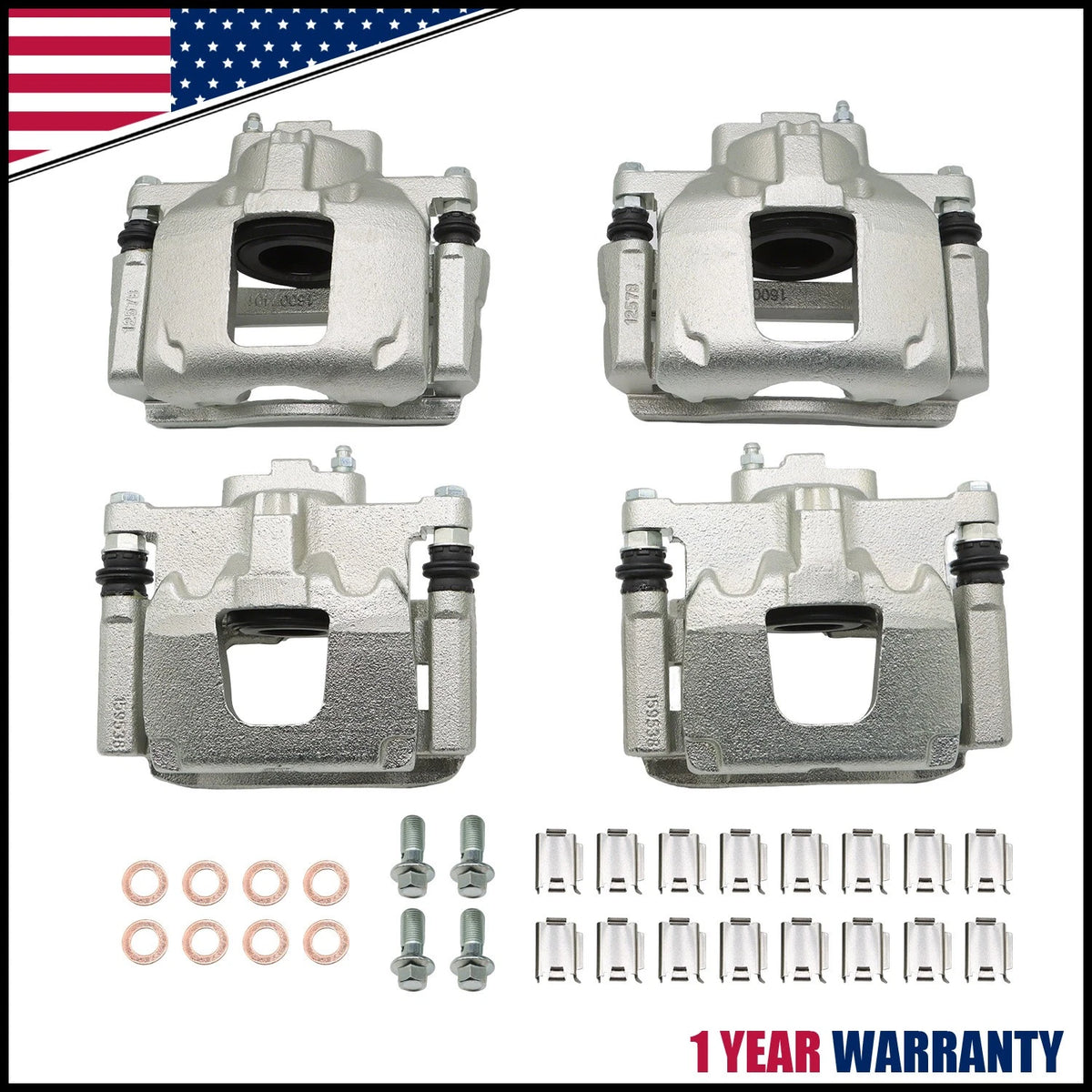 Front & Rear Disc Brake Calipers w/Bracket for Jeep Wrangler, Dodge Nitro 18B5045