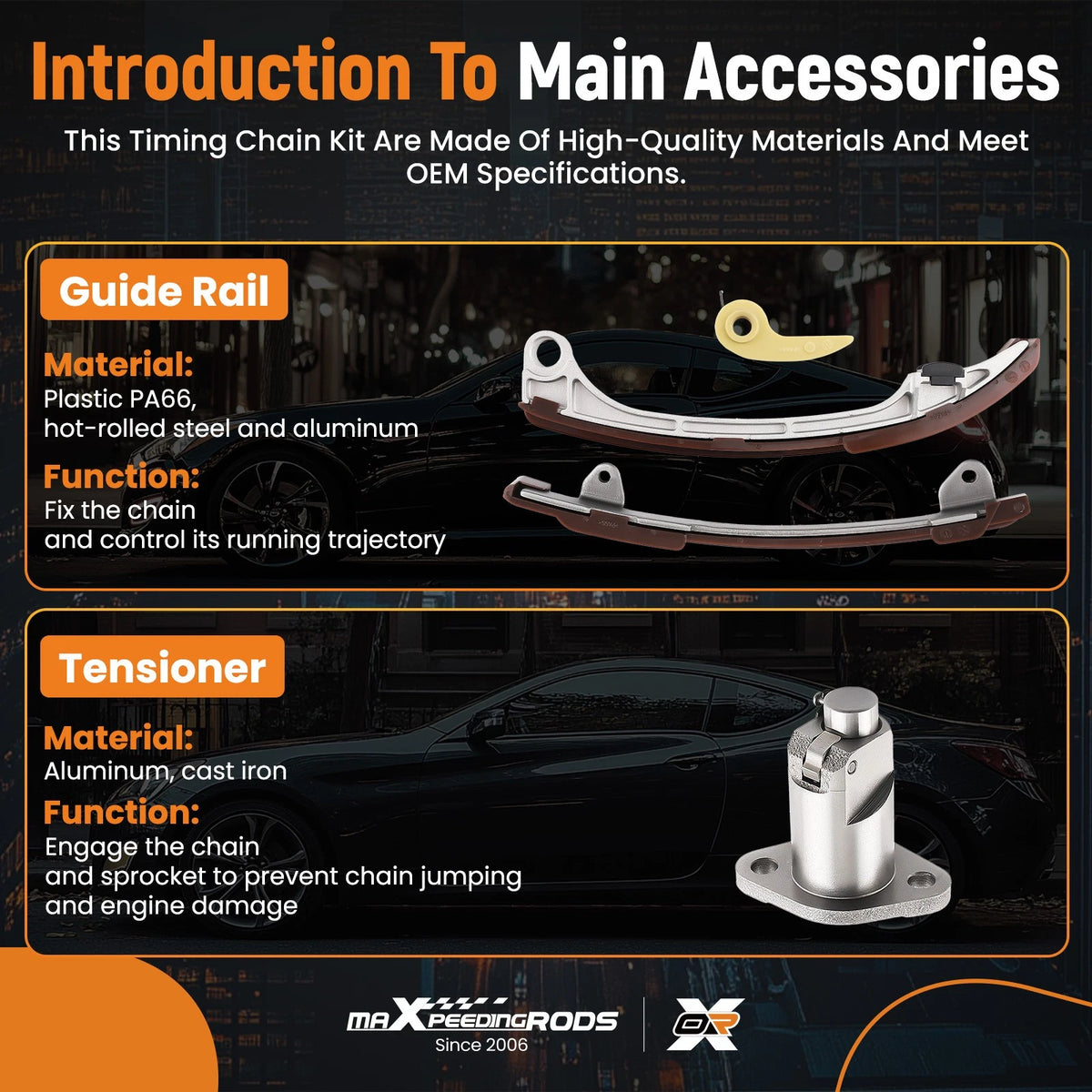 Timing Chain Kit for Toyota RAV4 2.4L DOHC L4 16V 2AZFE (2004–2008)
