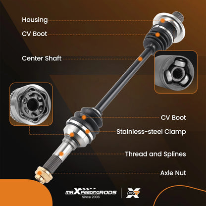 Rear CV Axle Pair for Yamaha Rhino 450 & 660 4x4 (2004–2009)