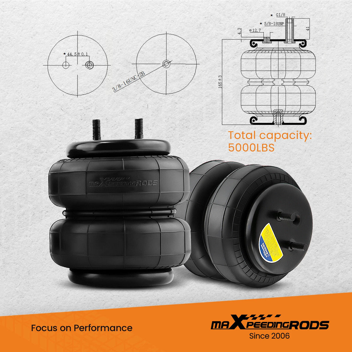 Rear Air Suspension Spring Bag Kit for Dodge Ram 1500 2WD 4WD (2002–2008)